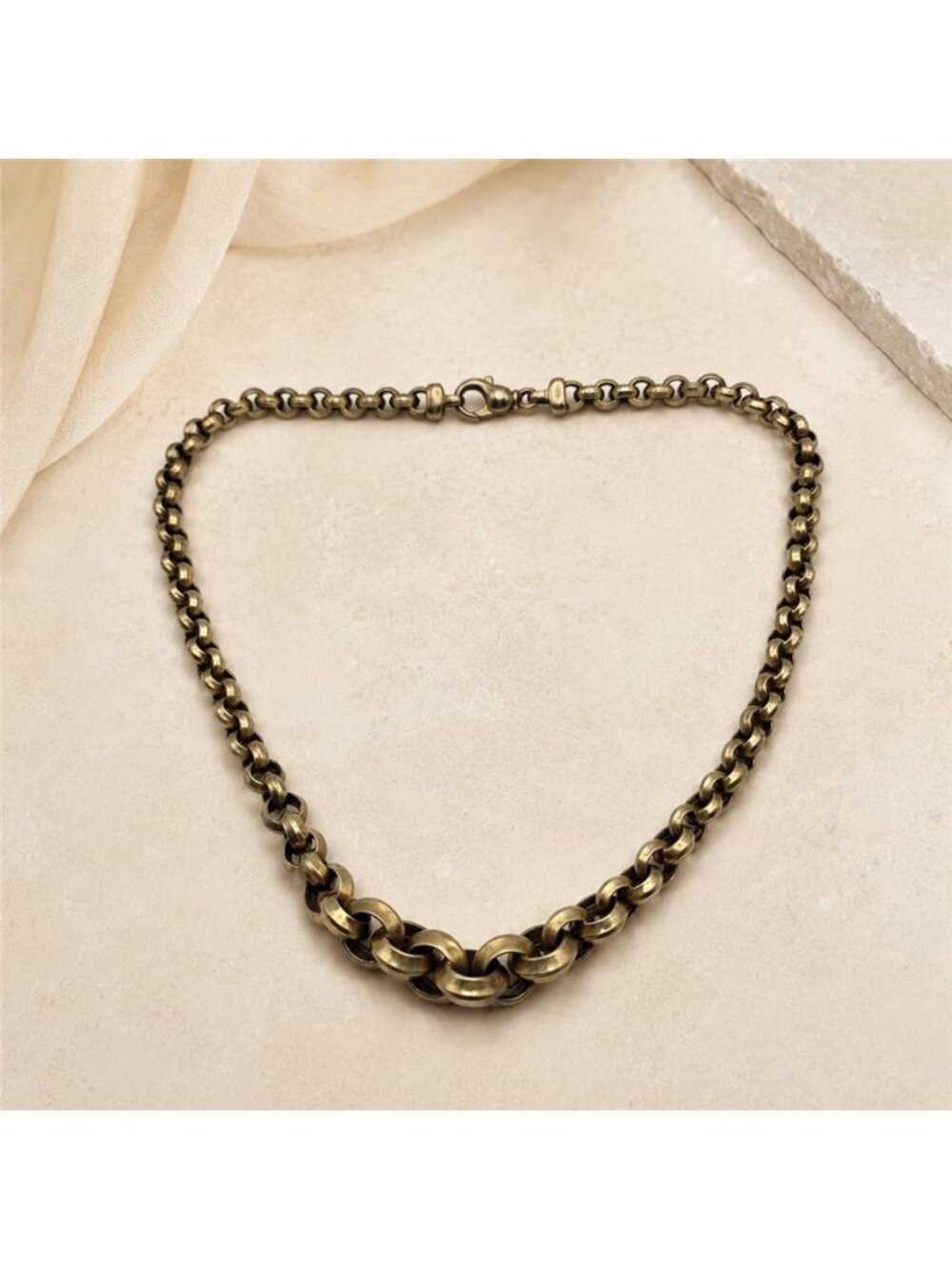 Veronese Gold Vermeil 925 Sterling Silver Graduated Rolo Chain Necklace 18”